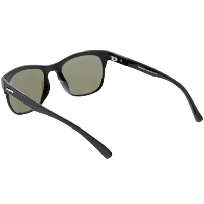 Gafas de sol cuadradas con montura de cuerno con textura de madera sintética con lentes polarizadas C889