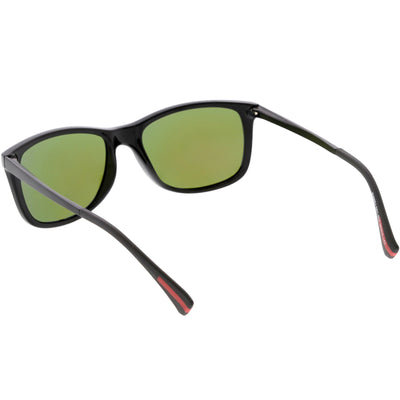 Gafas de sol cuadradas con lentes polarizadas y brazos de metal con borde de cuerno clásico C891