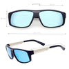 Gafas de sol rectangulares con lentes polarizadas y brazos de metal planos Lifestyle C892