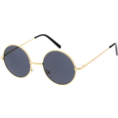 Vintage inspirado pequeño redondo fino marco de metal retro Lennon gafas de sol C919