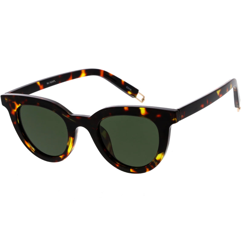 Gafas de sol modernas con montura de cuerno y lentes polarizadas con punta de brazo de metal C925