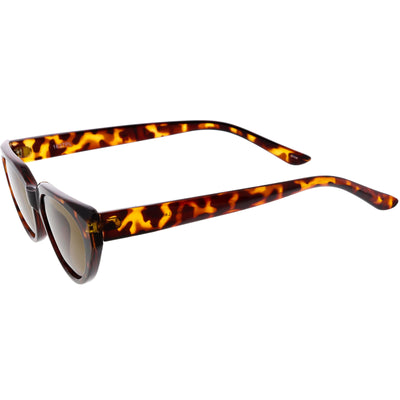 Gafas de sol polarizadas tipo ojo de gato con lentes ovaladas de color neutro y brazos anchos C928