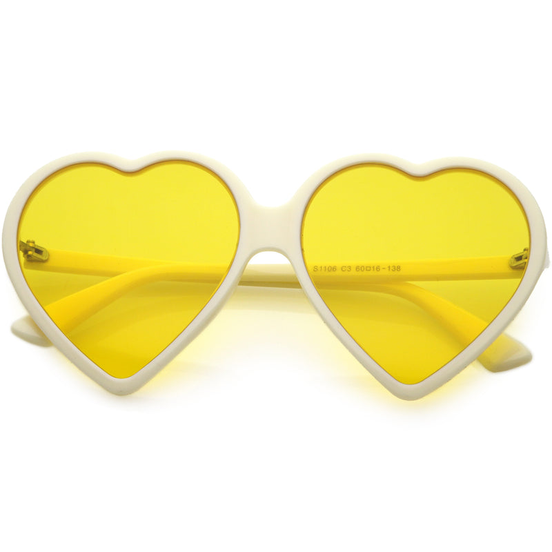 Gafas de sol extragrandes en tono de color con forma de corazón para mujer C931