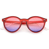 Gafas de sol retro redondas P3 con borde de cuernos en tono de color C932