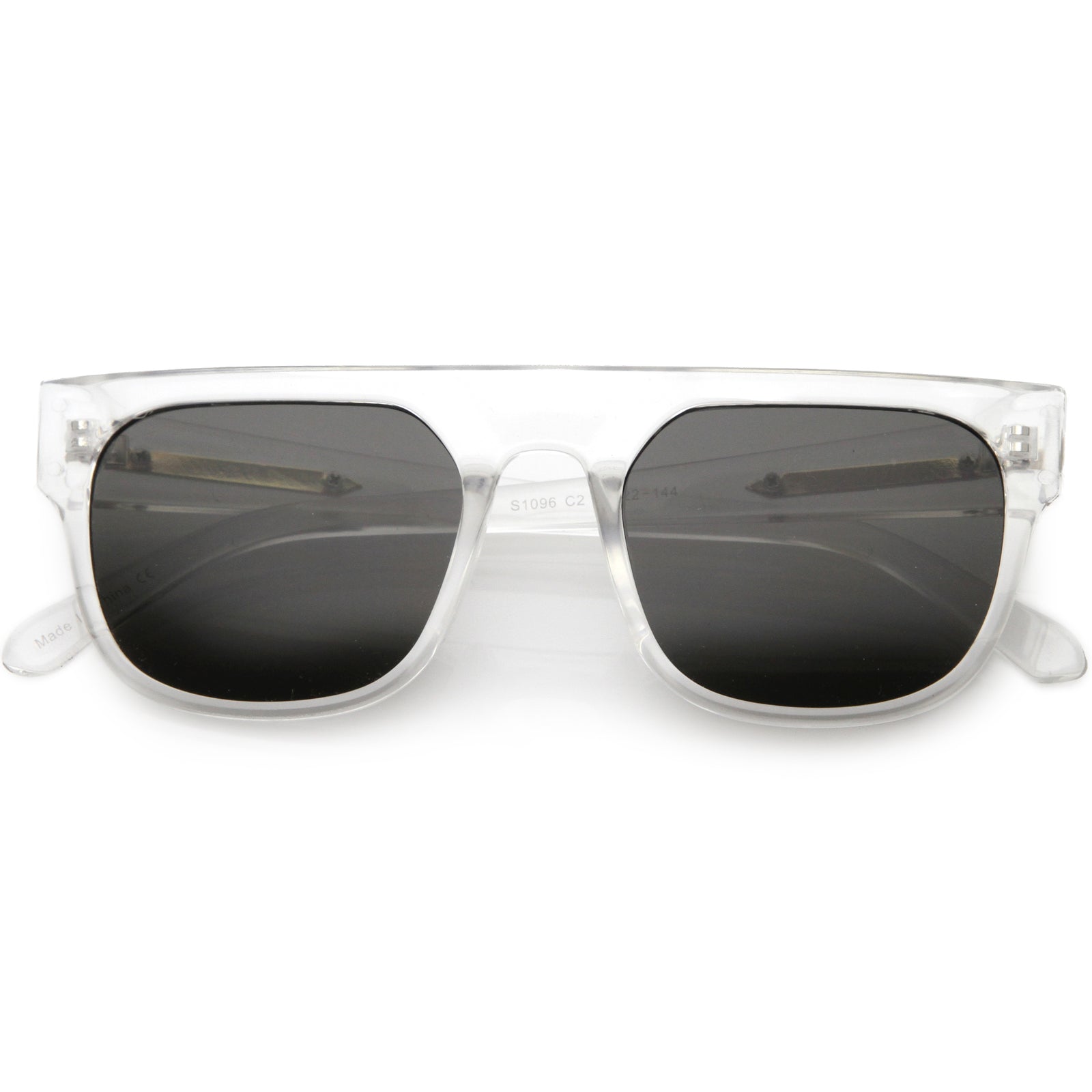 Gafas de sol modernas con borde de cuernos y parte superior plana para hombre C935