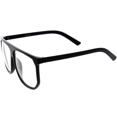 Gafas de aviador con lentes transparentes Hipster y parte superior plana de gran tamaño C937