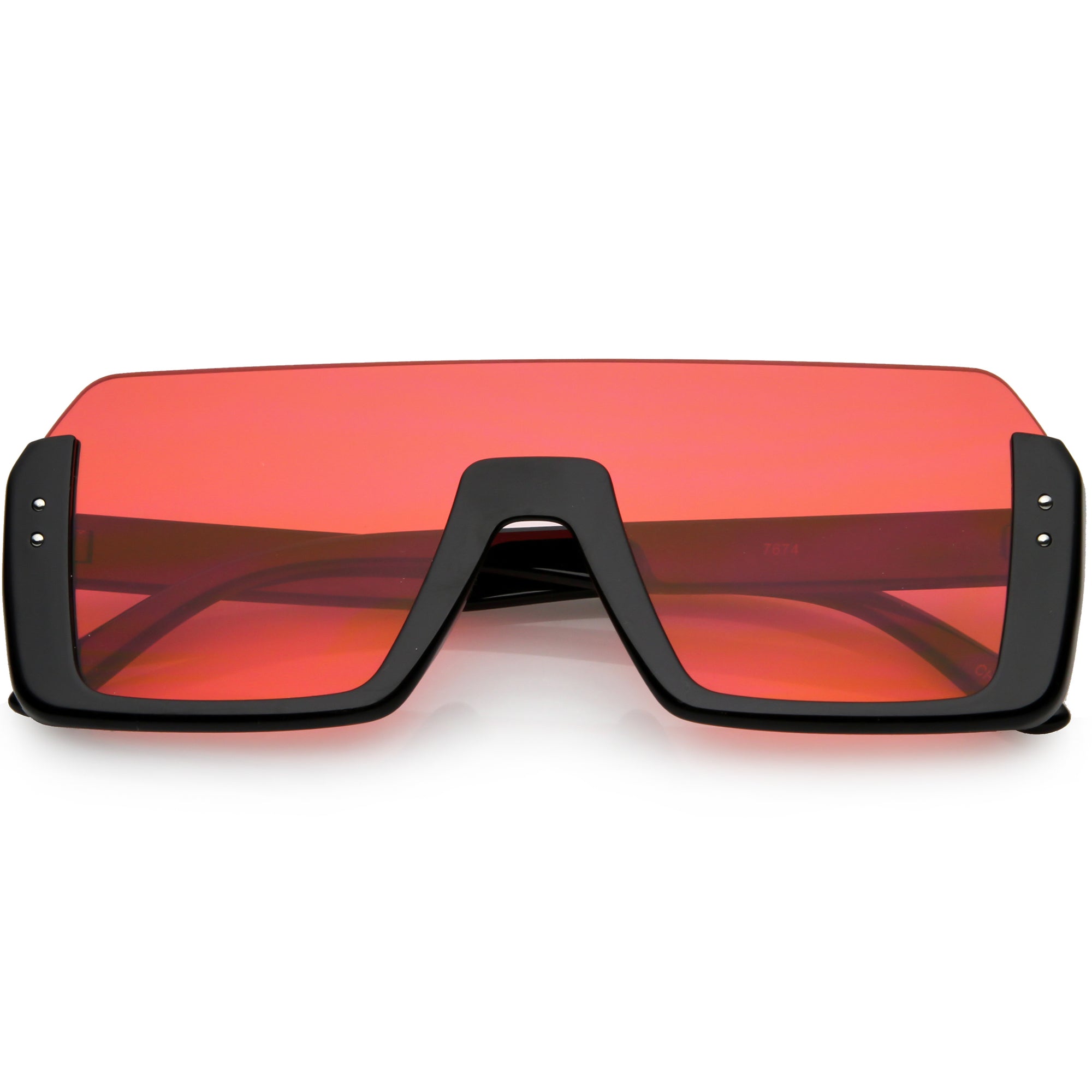 Escudo de lente mono tono de color retro en gafas de sol con lentes de color C954