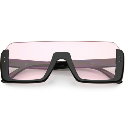 Escudo de lente mono tono de color retro en gafas de sol con lentes de color C954