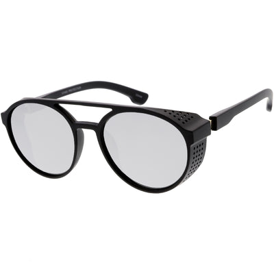 Gafas de sol retro Steampunk con lentes espejadas y ventilación lateral C955