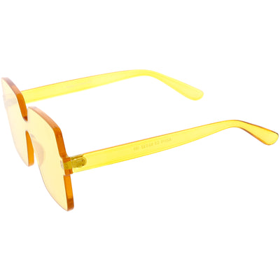 Gafas de sol grandes, retro, modernas, cuadradas, monobloque, en tono de color, C961