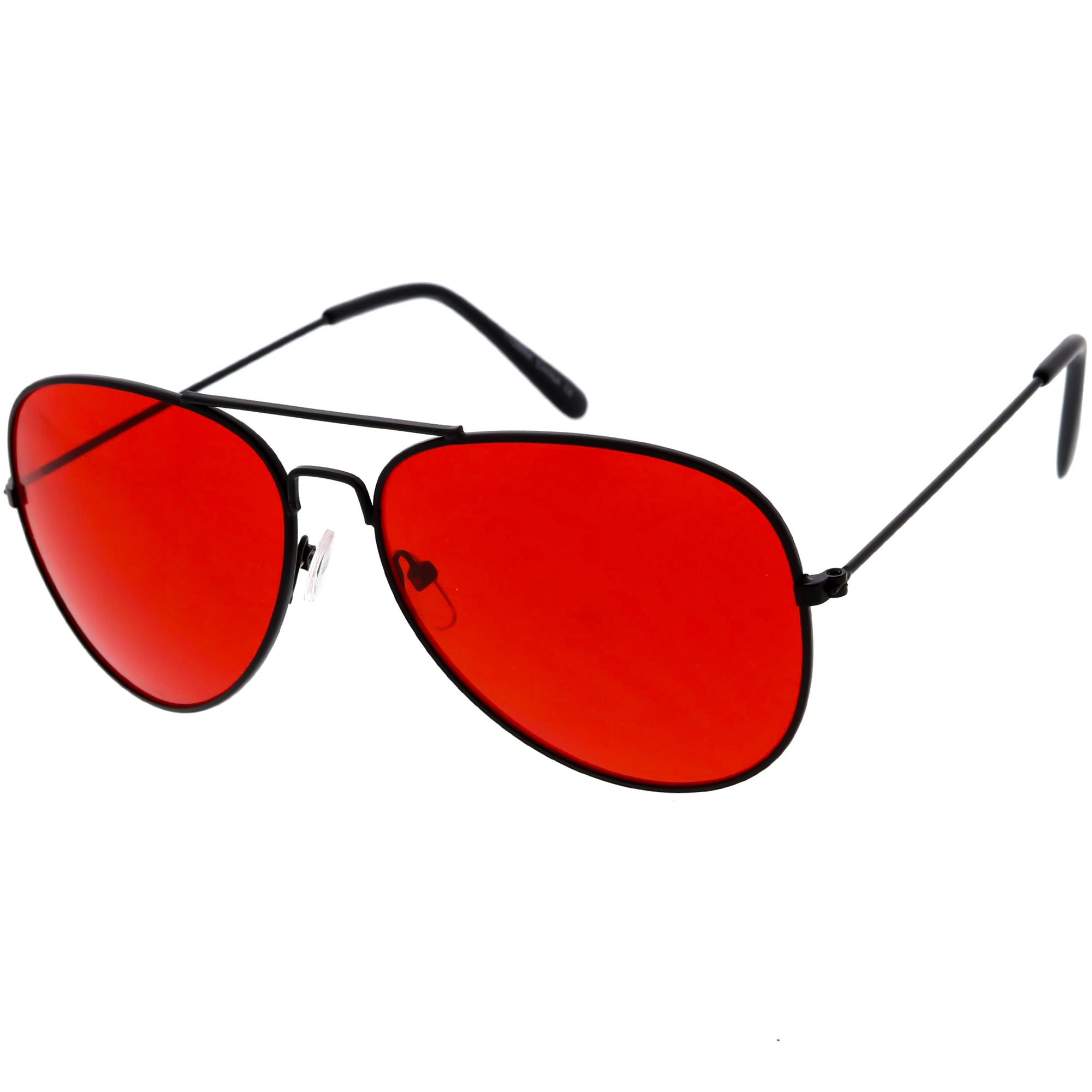 red tinted goggles Retro Unisex Large Red Tinted Lens Metal Aviator Sunglasses