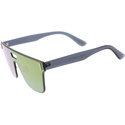 Gafas de sol con protección de lentes planas sin montura de moda deportiva moderna C970
