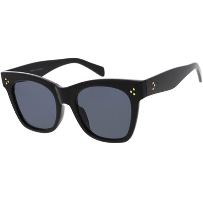 Oversize Gold Detail Accent Classic Plastic Horn Rimmed Sunglasses C971