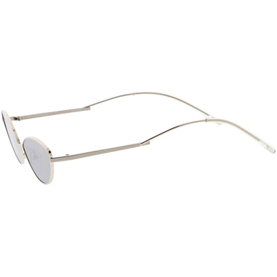 Gafas de sol estilo ojo de gato con lentes tintadas de color con montura metálica fina inspiradas en estilo retro vintage C977