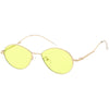 Gafas de sol ovaladas con montura de metal dorado y lentes tintadas de color sofisticado retro C978