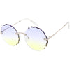 Gafas de sol con lentes de gemas degradadas redondas retro de los años 70 para mujer C983