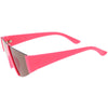 Gafas de sol modernas con protección de lentes espejadas de color con corte de hoja superior plana C986