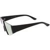 Gafas de sol modernas con protección de lentes espejadas de color con corte de hoja superior plana C986