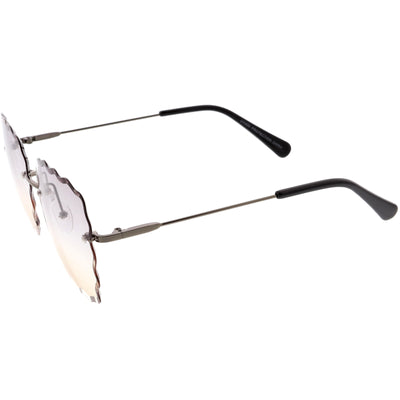 Gafas de sol con lentes degradados cuadrados y gemas festoneadas para mujer C989