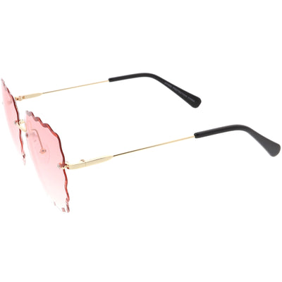 Gafas de sol con lentes degradados cuadrados y gemas festoneadas para mujer C989