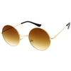 Gafas de sol redondas con marco de metal fino y lentes de color degradado estilo Lennon clásico mediano 53 mm C990
