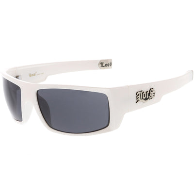 Gafas de sol cuadradas con lentes oscuras y montura blanca a la moda Hip Hop Locs Old School OG grandes C992