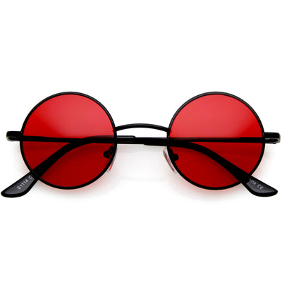 Gafas de sol estilo Lennon retro con lentes tintadas de color metálico, pequeñas y delgadas, 42 mm, C998