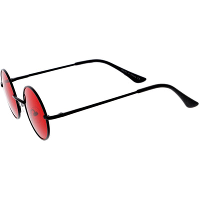 Gafas de sol estilo Lennon retro con lentes tintadas de color metálico, pequeñas y delgadas, 42 mm, C998