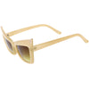 Gafas de sol estilo ojo de gato de moda inspiradas en diseñadores con punta de metal afilada y puntiaguda D004