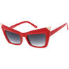 Gafas de sol estilo ojo de gato de moda inspiradas en diseñadores con punta de metal afilada y puntiaguda D004