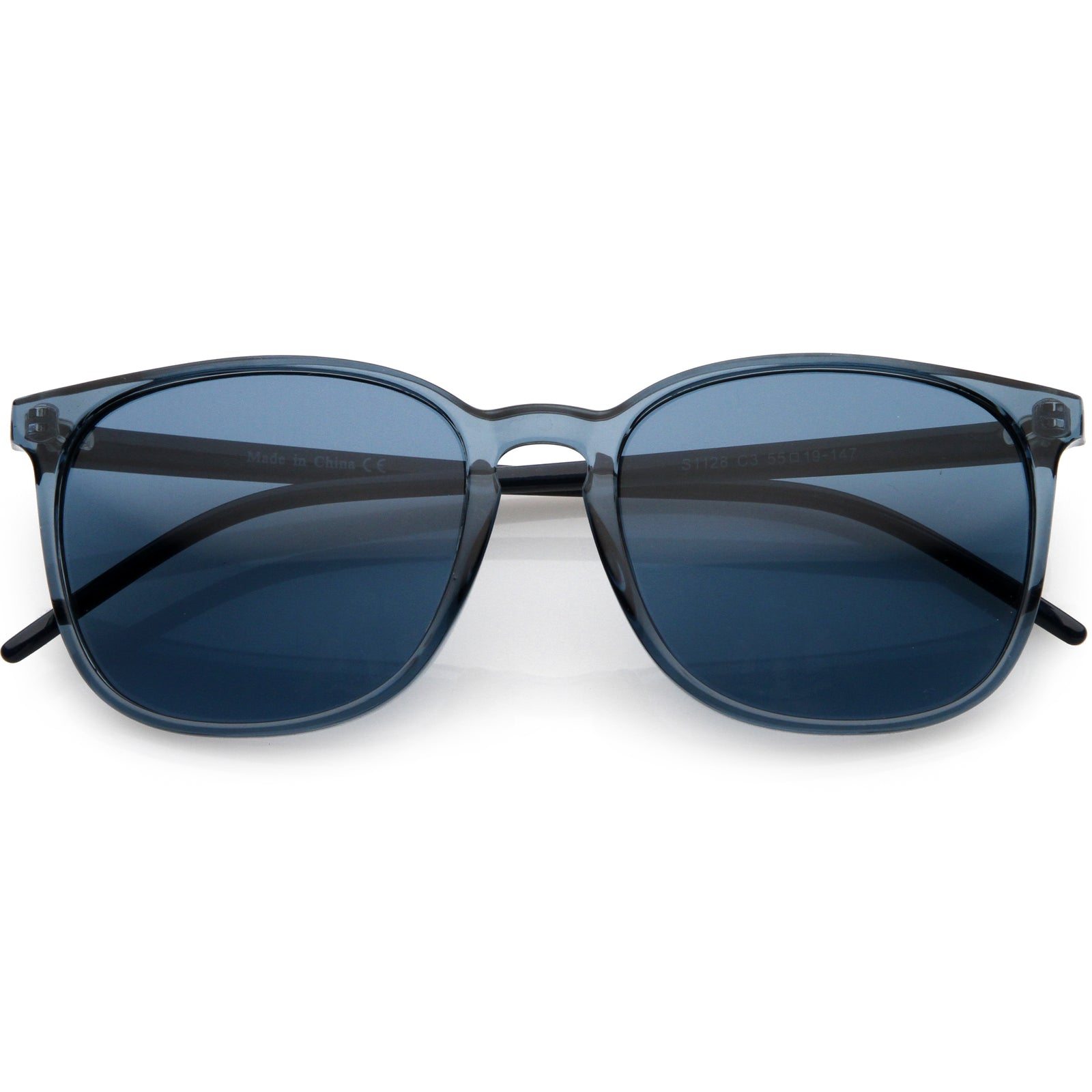 Gafas de sol delgadas y ligeras de gran tamaño con montura de cuerno para todos los días D006