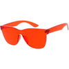 Gafas de sol con escudo de lente mono con borde de cuerno translúcido colorido sin montura D018