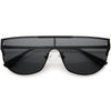 Gafas de sol con protección superior plana y detalle de ribete metálico inspiradas en diseñadores de lujo D024