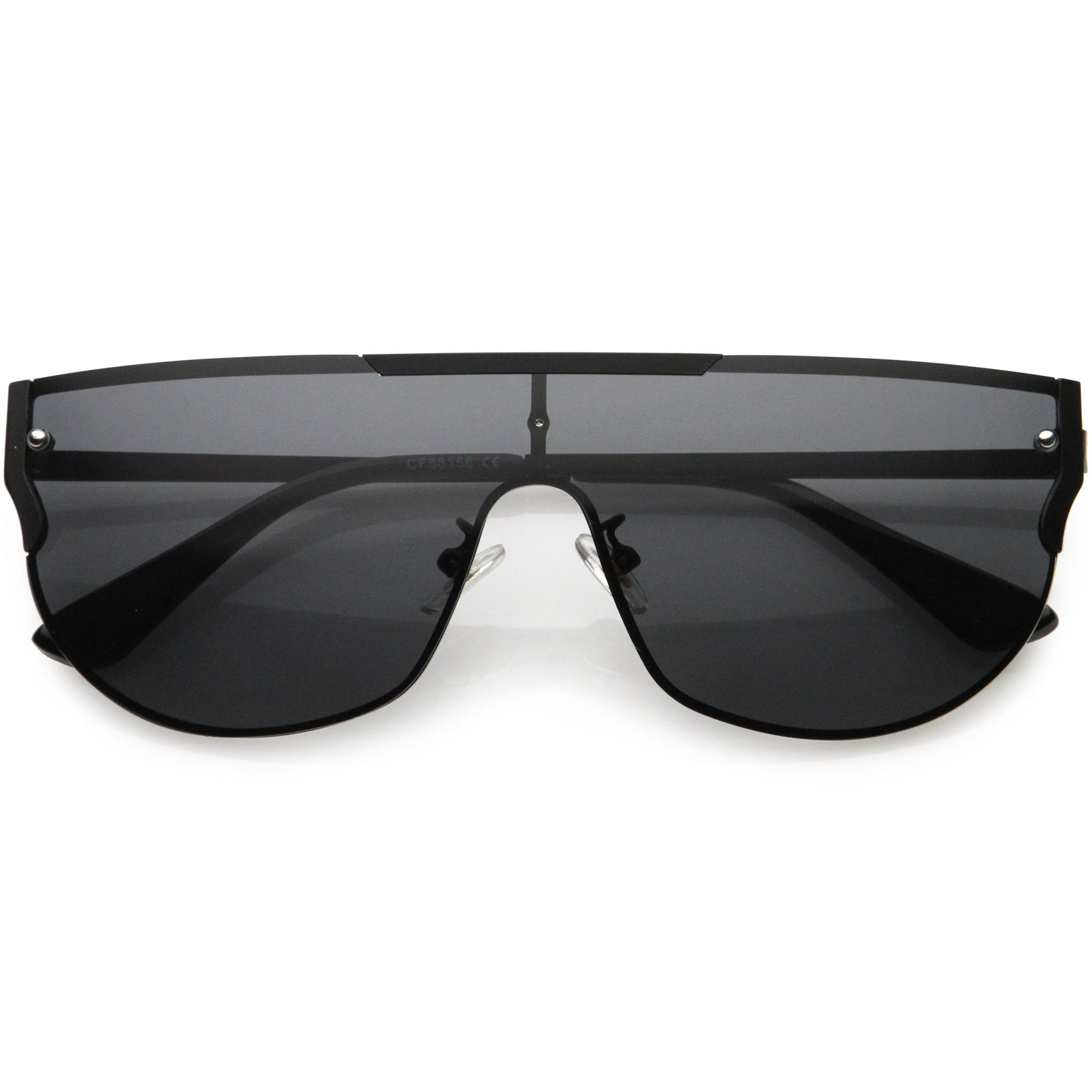 Gafas de sol con protección superior plana y detalle de ribete metálico inspiradas en diseñadores de lujo D024