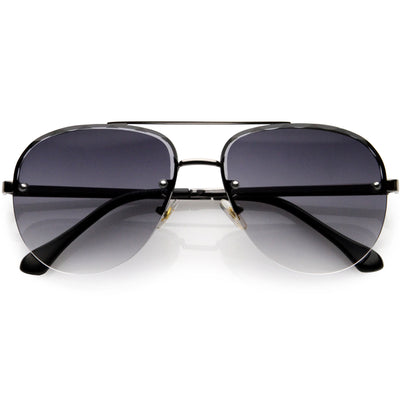 Gafas de sol de aviador cuadradas con lentes biseladas y semi montura extragrandes de lujo D028