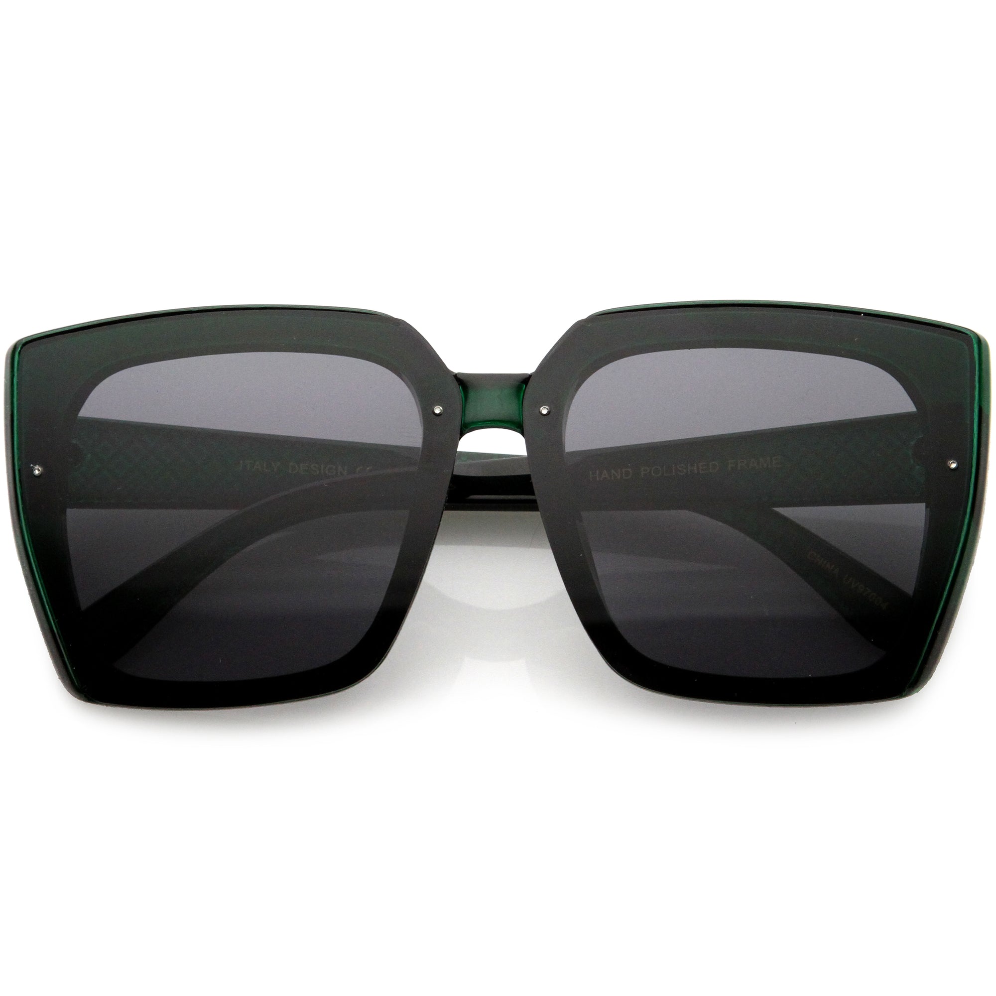 Glamorosas y elegantes gafas de sol cuadradas extragrandes con brazos en relieve Argyle inspiradas en el diseñador D035