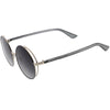 Gafas de sol redondas con corte lateral de metal en dos tonos Luxe Posh D055