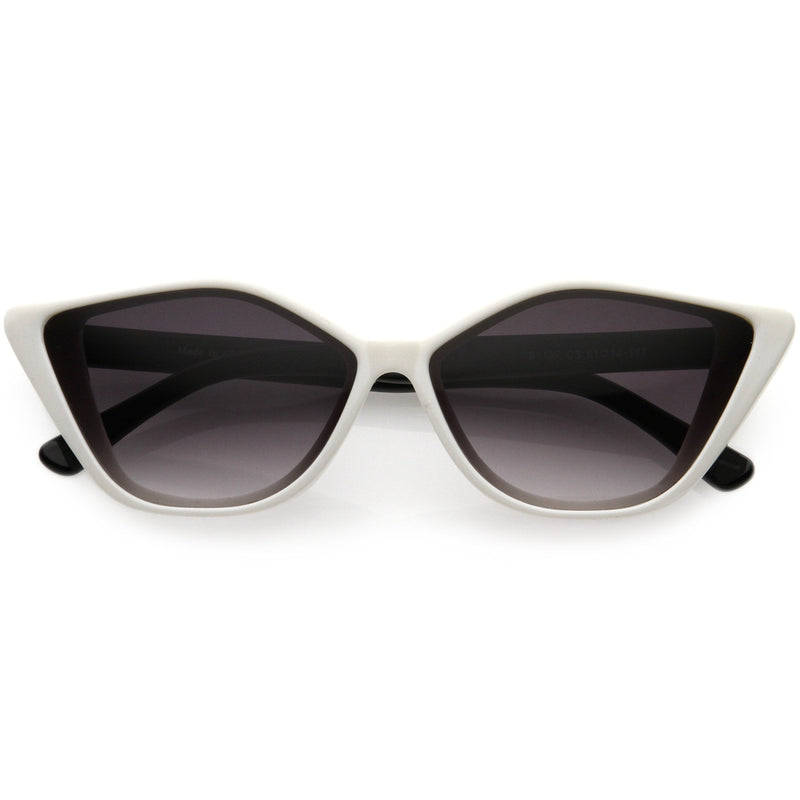 Gafas de sol estilo ojo de gato con lentes planas y bisel fino y moderno D061