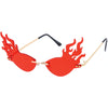 Flaming Fire Color Lentes teñidas Oval Rimless Flames Gafas de sol D073