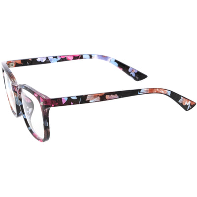 Elegantes gafas con montura de cuerno cuadrado con detalle de patillas metálicas con filtrado de luz azul D086