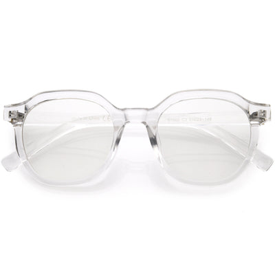 Gafas con montura de cuerno P3 con lentes transparentes que bloquean la luz azul de inspiración vintage D088