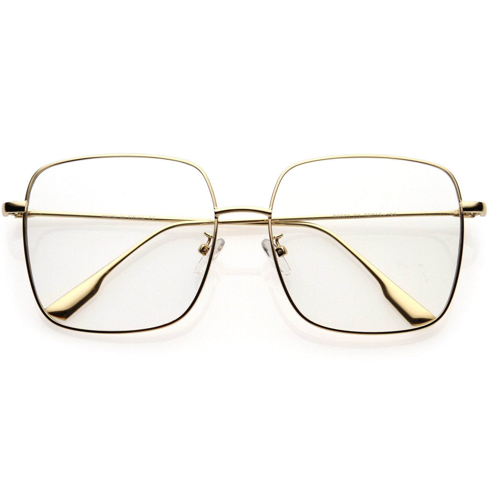 Retro Modern Blue Light Filtering Thin Metal Arms Square Glasses D090