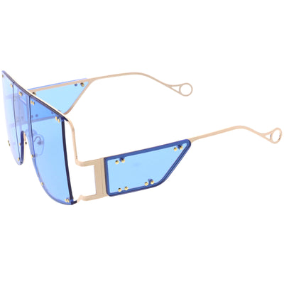 Gafas de sol con protección de lentes de color de 5 paneles sin montura, de alta moda y de primera calidad D095
