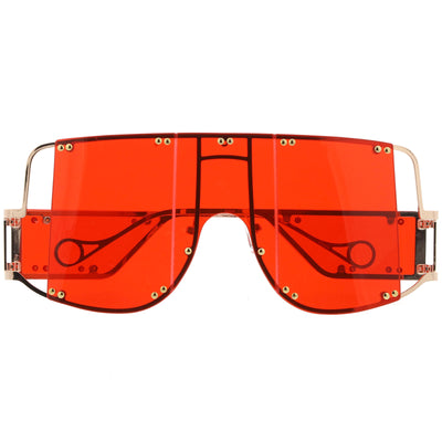 Gafas de sol con protección de lentes de color de 5 paneles sin montura, de alta moda y de primera calidad D095
