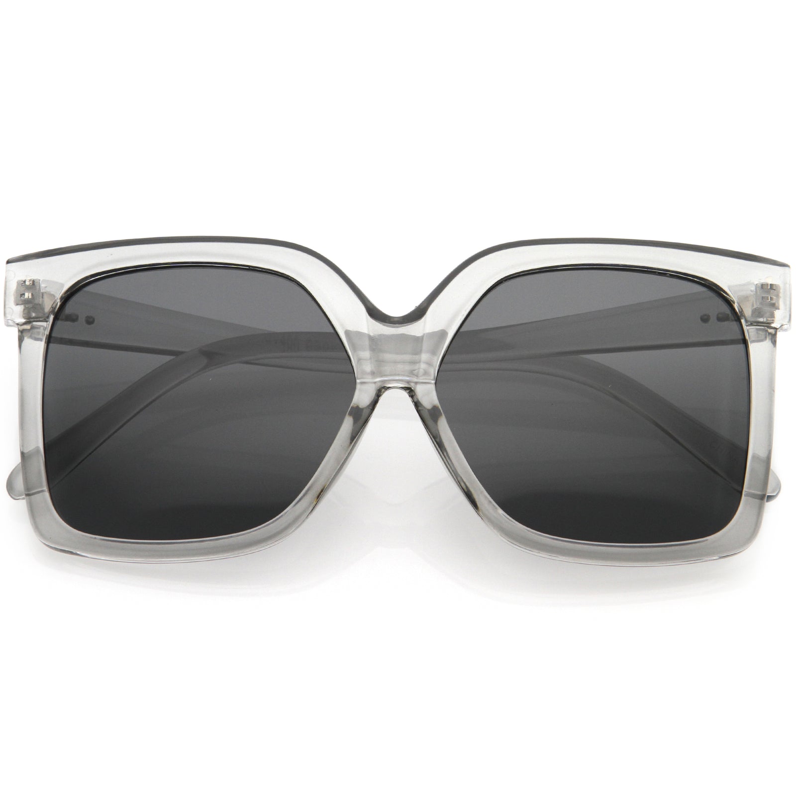 Elegant Neutral Colored Flat Lens Square Oversize Sunglasses D099