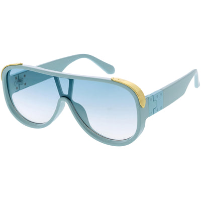 Gafas de sol D100 con protección de gran tamaño y parte superior plana con lentes redondeadas teñidas en color de alta moda