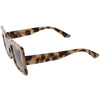 High Fashion Thick Rimmed Neutral Colored Square Sunglasses D102