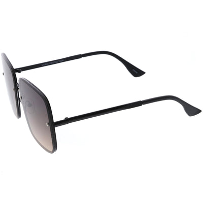 Gafas de sol de gran tamaño cuadradas con lentes degradados sin montura Luxe Chic D103