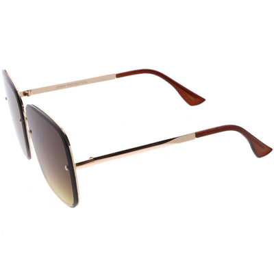 Gafas de sol de gran tamaño cuadradas con lentes degradados sin montura Luxe Chic D103