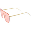 Elegantes gafas de sol de gran tamaño, sin montura, con parte superior plana y escudo cuadrado D106